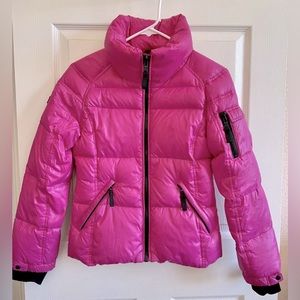 SAM. Girls Pink Goose Down Full Zip Puffer Coat Size 14.
